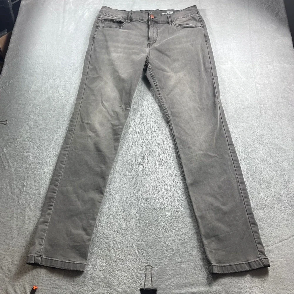 Mugsy Jeans Beans Grey Stretch Denim Slim Straight Pants‎ Mens 36x34 FLX3NMG
